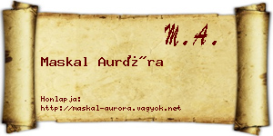 Maskal Auróra névjegykártya